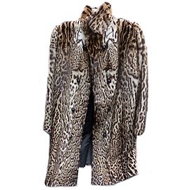 Autre Marque Abrigo de piel Estampado de leopardo