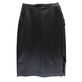 Agnès b. Jupe en cuir taille haute Noir