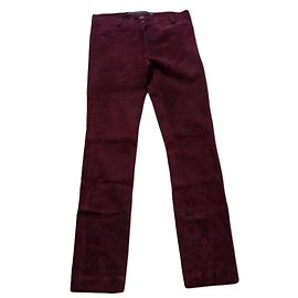 Ventcouvert Pantalon cuir stretch Bordeaux