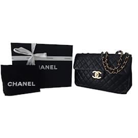 Chanel-SAC CHANEL CLASSIQUE JUMBO CUIR NOIR-Noir