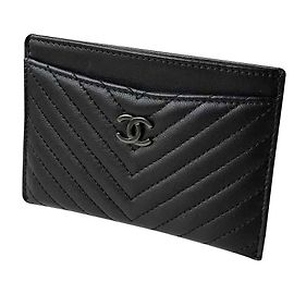 Chanel SO BLACK card holder Black