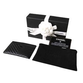 Chanel-SO BLACK card holder-Black
