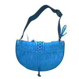 Dior-Lindo saco de meia-lua-Azul