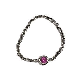 Christian Dior Mimioui oro blanco y zafiro rosa. Plata