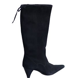 Elizabeth Stuart Black Deerskin Boots Size 38 Black