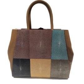 Fendi-2 jours in stingray-Python print,Taupe