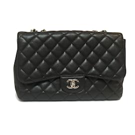 Chanel-Jumbo Classic Caviar Handbag-Nero