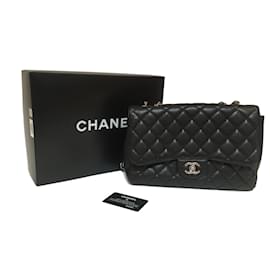Chanel-Jumbo Classic Caviar Handbag-Nero