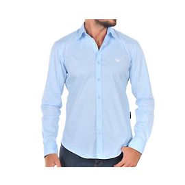 Emporio Armani camicia azzurra moda casual da uomo in nwt Blu