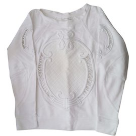 Zara Sudadera bordada Blanco