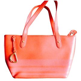 Bolsa Ralph Lauren de couro laranja Laranja