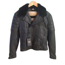 Burberry Brit-GRANSFORD BIKER JACKET-Black
