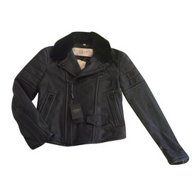 Burberry Brit-GRANSFORD BIKER JACKET-Black