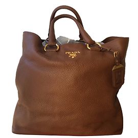 Sac à main Prada en cuir marron Marron