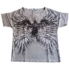 Top Pierre Balmain con Estampado de Águila Graffiti Gris de Algodón Gris