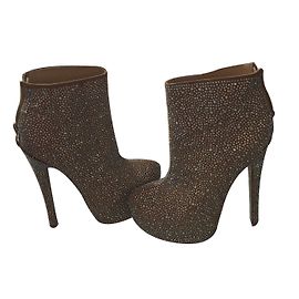 Botas de cano curto Kandee em couro de cordeiro e cabra cor carne Carne