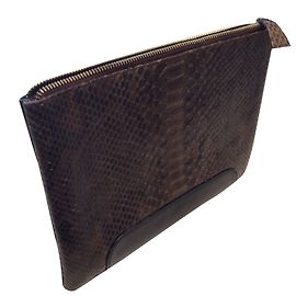 Autre Marque Capa para iPad em couro de cobra ébano Ébano