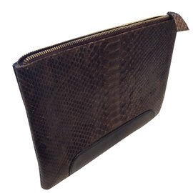 Autre Marque iPad Etui aus Pythonleder Ebenholz Ebenholz