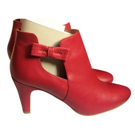 Petite Mendigote-Ankle Boots-Red