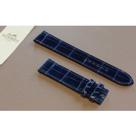 Hermès-Bracelet alligator pour montre Hermès-Bleu