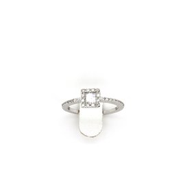 Autre Marque-White gold 18k ring-Silvery