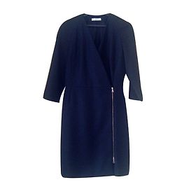 Zapa Schwarzes Wollkleid Schwarz