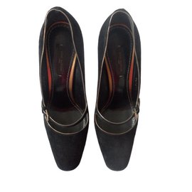 Louis Vuitton-Suede heels-Black