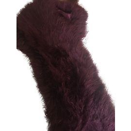 Bufanda de plumas Gerard Darel rojo oscuro Burdeos