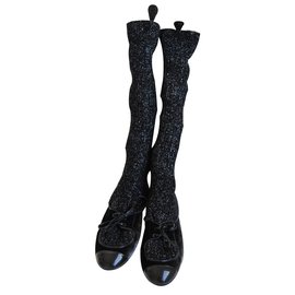 Chanel-Boots-Black,Dark grey