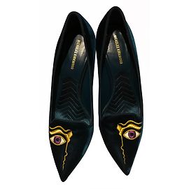 Nicholas Kirkwood Pumps aus Samt in Petrol Andere