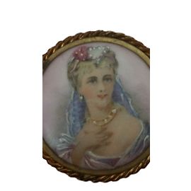 Autre Marque Spilla vintage Limoges Beige