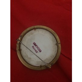 Autre Marque-Broche Vintage porcelaine de Limoges- début XXeme-Beige