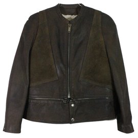 Golden Goose-Leather jacket-Brown