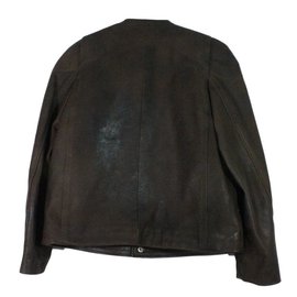 Golden Goose-Leather jacket-Brown