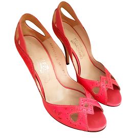 Salvatore Ferragamo Pink Leather Heels Pink