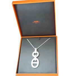Hermès-Lange Halskette-Silber