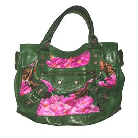 Balenciaga-Handbag-Pink,Green
