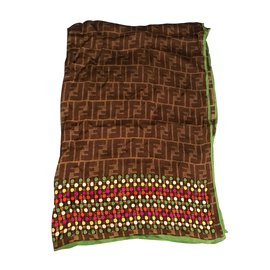 Fendi-Scarf-Brown
