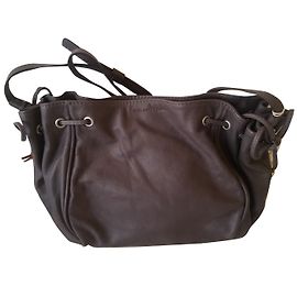 Gerard Darel Mini 24H Leather Handbag Grey Grey