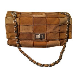 Sac patchwork Chanel Beige Cognac Caramel
