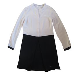 Autre Marque Kookai Seidenkleid Schwarz Weiß Schwarz Weiß