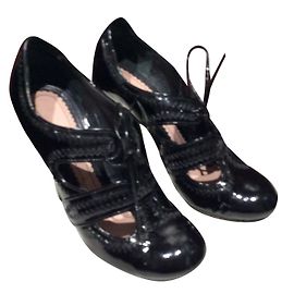 John Galliano Patent Leather Heels Black Black