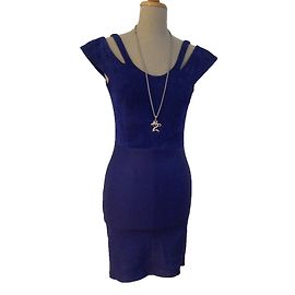 Jitrois Blue Lamb Leather and Nubuck Dress Blue