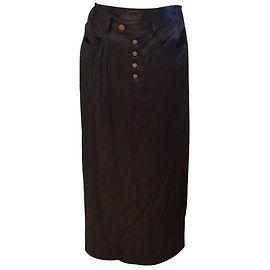 Falda de seda Jean Paul Gaultier Ciruela Ciruela