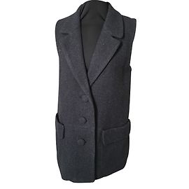 Bel Air Sublime Gilet Schwarz Wolle Schwarz