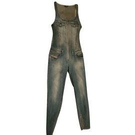 Mono de denim Diesel azul Azul