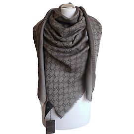 morbida sciarpa gucci monogram gg  marrone nuova mai usata Marrone