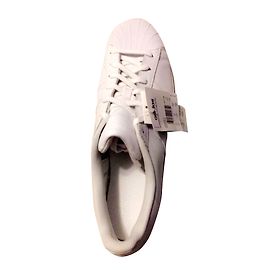 Adidas Superstar Baskets en Cuir Blanc Blanc