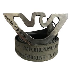 Emporio Armani-Ceinture-Noir,Gris