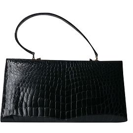 inconnue Black Crocodile Handbag Black